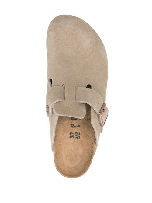 Birkenstock Boston Suede Taupe | Zueco Unisex con Plantilla Anatómica