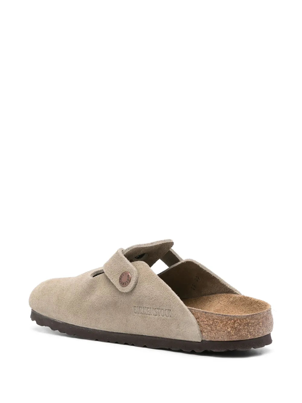Birkenstock Boston Suede Taupe | Zueco Unisex con Plantilla Anatómica