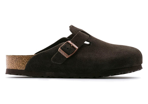 Birkenstock Boston Suede Mocha | Zueco Unisex con Plantilla Anatómica