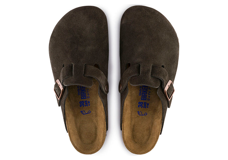 Birkenstock Boston Suede Mocha | Zueco Unisex con Plantilla Anatómica